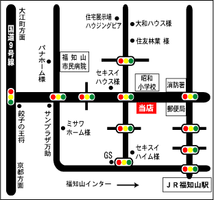 大阪チェーンまでのアクセス拡大図